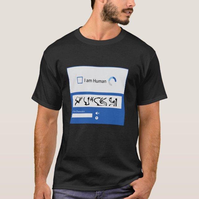 Jag Är Mänsklig Captcha-verifieringsdesign T Shirt (Framsida)