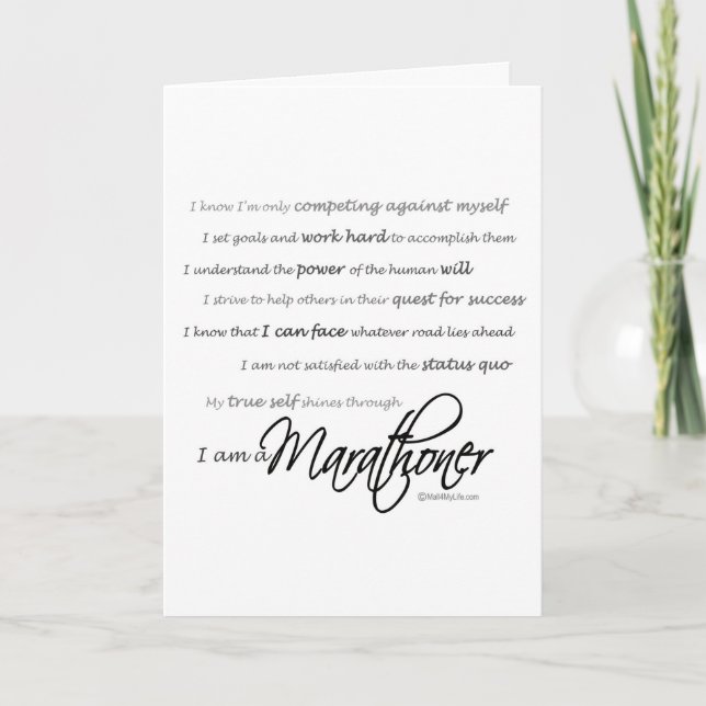 Jag är Marathoner - Lycka till Kort (Framsida)