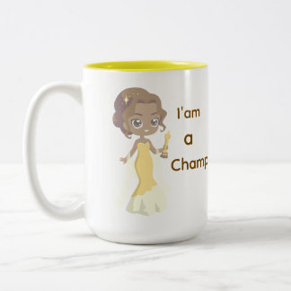Jag är mästare i Gult Dress Coffee Mugg