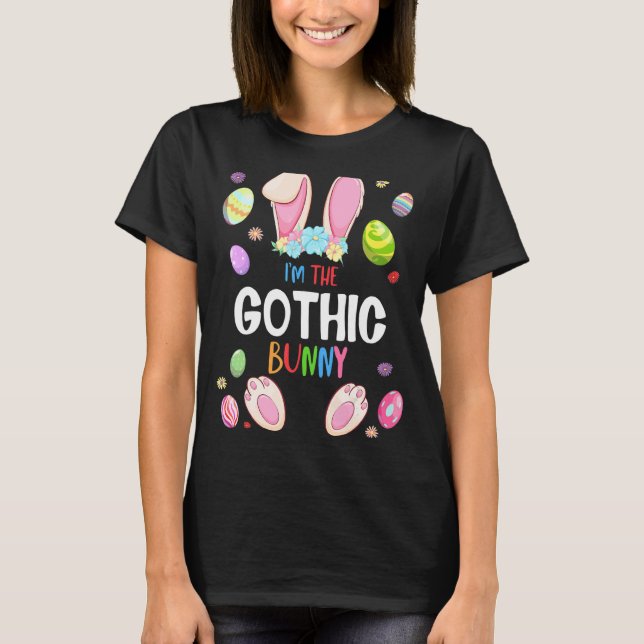 Jag är matchningsfamiljen i Gothic Bunny Påsk Part T Shirt (Framsida)