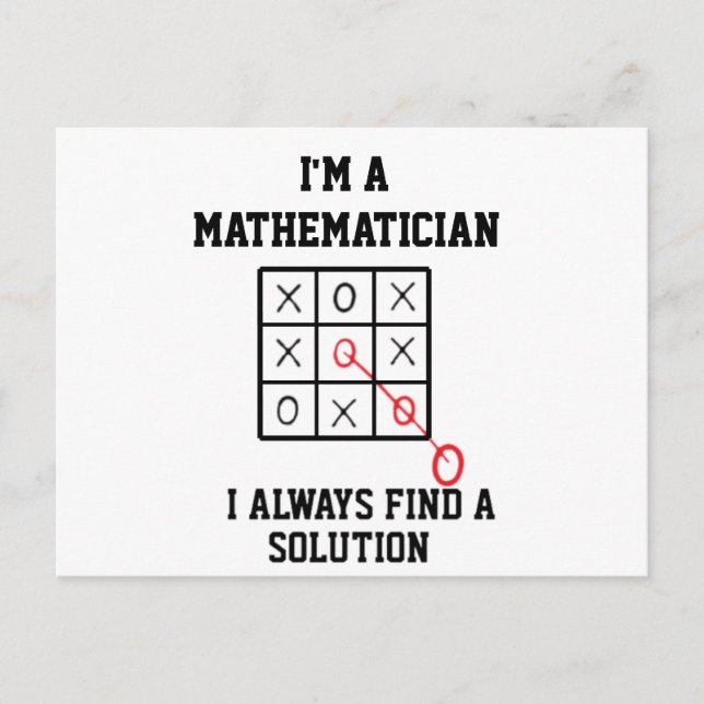 Jag Är Matematiker Jag Hittar Alltid En Lösning   Vykort (Framsida)