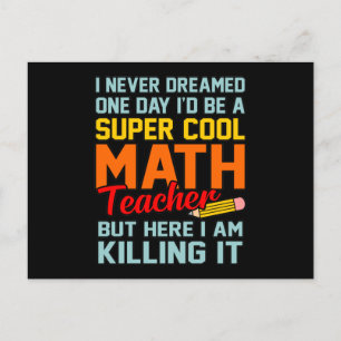 Jag är matematiklärare Matematik Maths Älskare Stu Meddelande Vykort