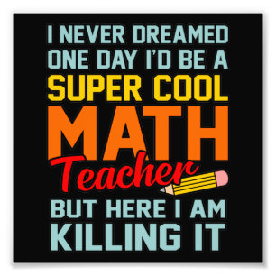 Jag är Math Teacher Mathematics Math Älskare Stu Fototryck