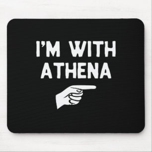 Jag är med Athena Rolig Halloween Matchande Kostym Musmatta