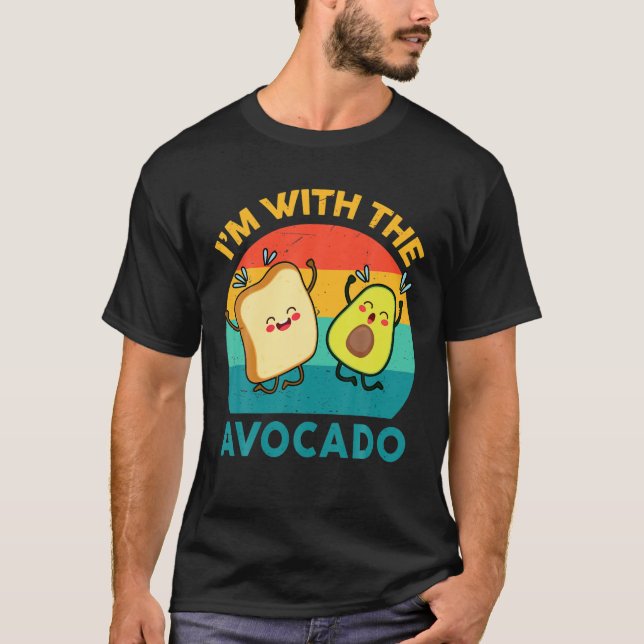 Jag är med Avocado Kids Baby Vuxen Toast Costume T Shirt (Framsida)