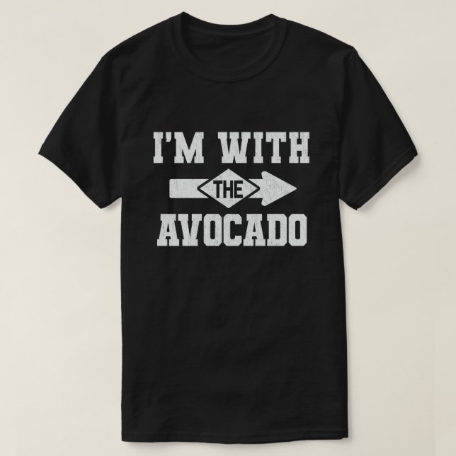 Jag är med Avocado Matching Halloween Costume T Shirt (Design framsida)