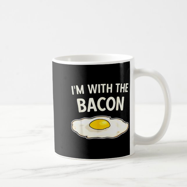 Jag är med Bacon ägg lätt Halloween Matchande Ko Kaffemugg (Höger)