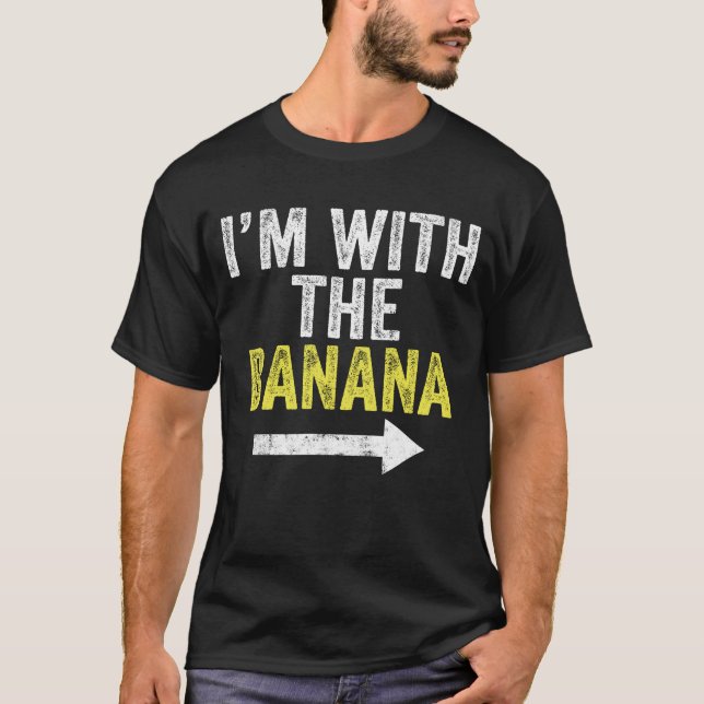 Jag är med Banana Costume Matching Couple T Shirt (Framsida)