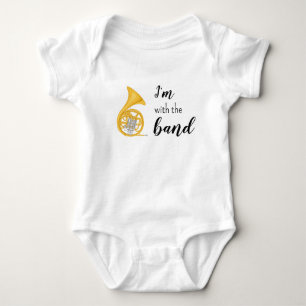 Jag är med Band French Horn Baby Body T Shirt