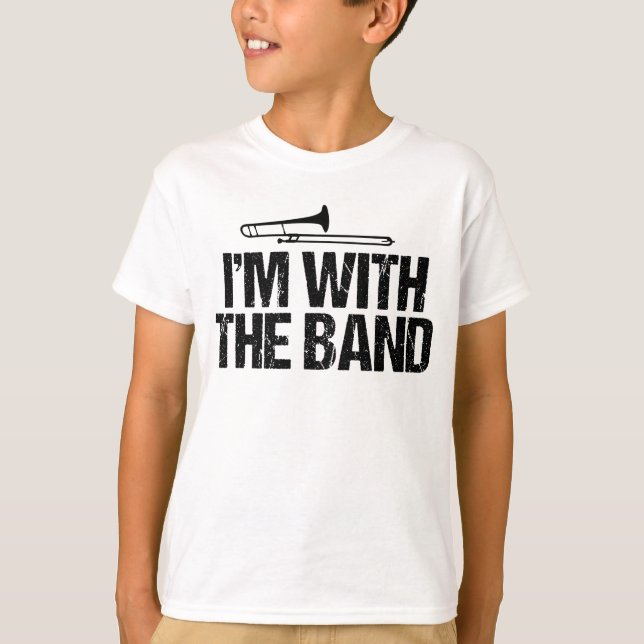 Jag är med Band Funny Trombone Player T Shirt (Framsida)
