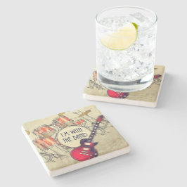 Jag är med Band Stone Coaster Stenunderlägg