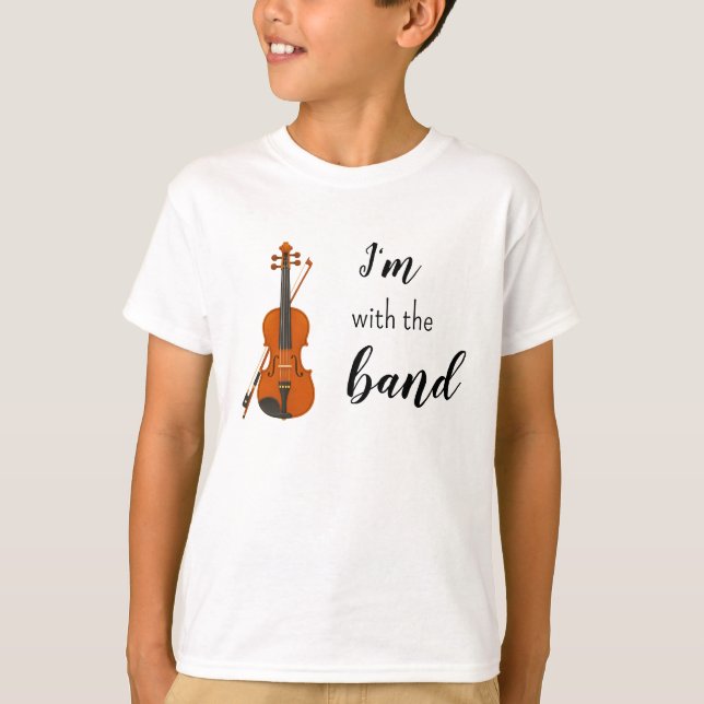 Jag är med Band Violin Kids Tröja (Framsida)