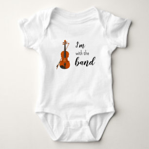 Jag är med bandet fiol baby bodysuit t shirt