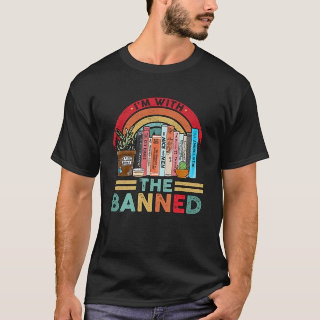 Jag är med Bannad Bokar I Läs Bannad Reader Boo T Shirt (Framsida)