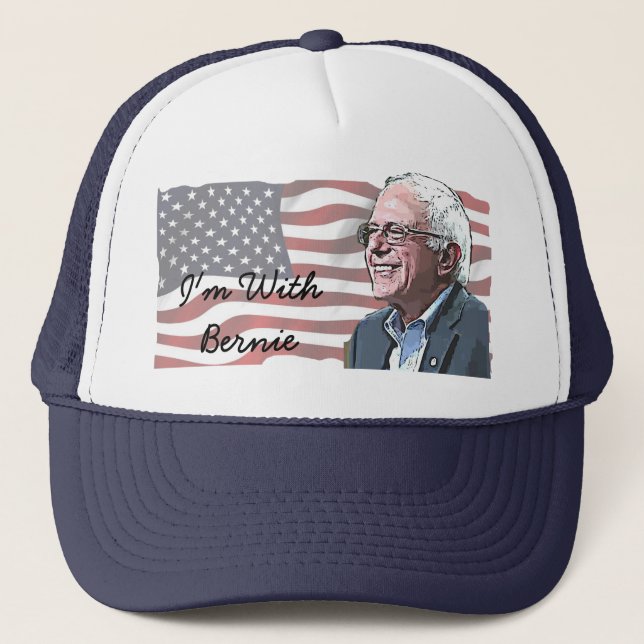 Jag är med Bernie Sanders Baseball Cap Truckerkeps (Framsida)
