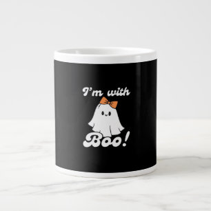 Jag är med Boo Rolig Retro Stil Jumbo Mugg
