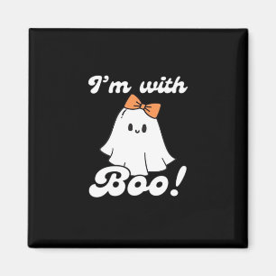 Jag är med Boo Rolig Retro Stil Magnet