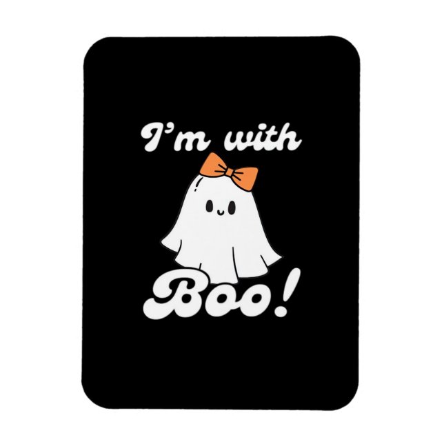 Jag är med Boo Rolig Retro Stil Magnet (Vertikal)