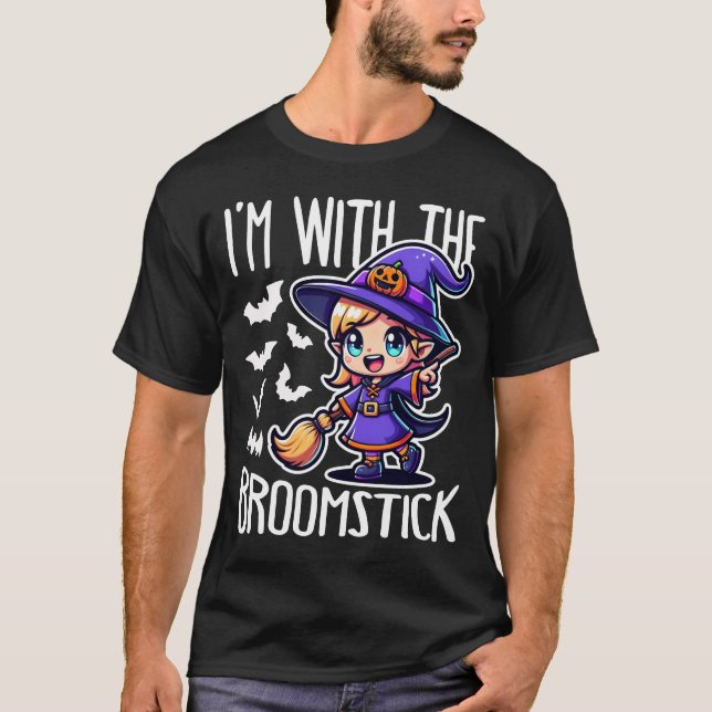 Jag är med Broomstick. T Shirt (Framsida)