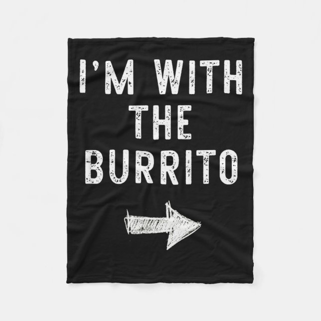 Jag är med Burrito Rolig Halloween Par Kostym Fleecefilt (Framsidan)