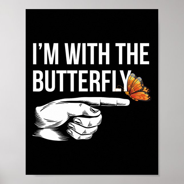 Jag är med Butterfly Party Matching Par Hallowee Poster (Framsidan)