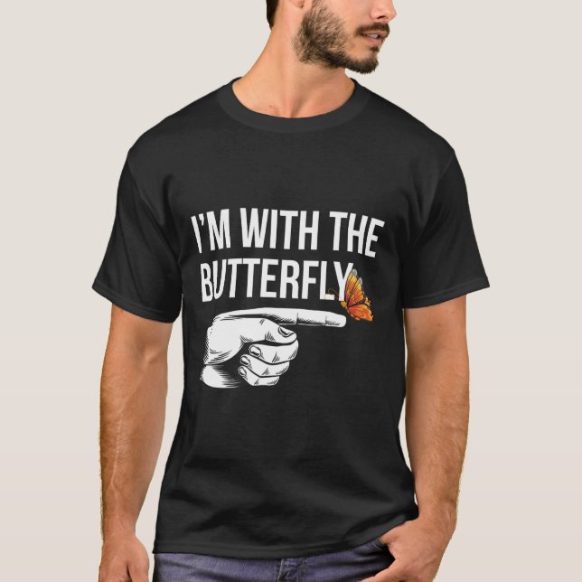 Jag är med Butterfly Party Matching Par Hallowee T Shirt (Framsida)