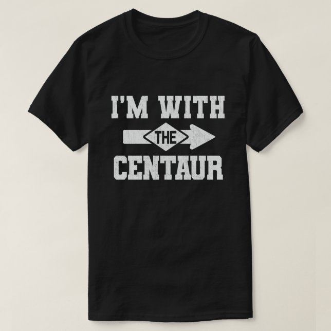 Jag är med centaur Matching Halloween Costume T Shirt (Design framsida)