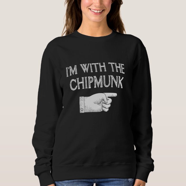 Jag är med Chipmunk Funny Matching Halloween Cos T Shirt (Framsida)