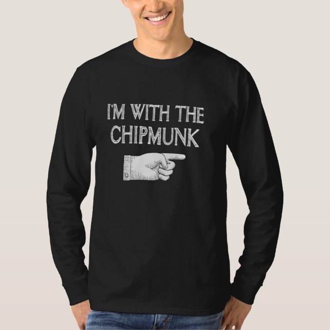 Jag är med Chipmunk Funny Matching Halloween Cos T Shirt (Framsida)