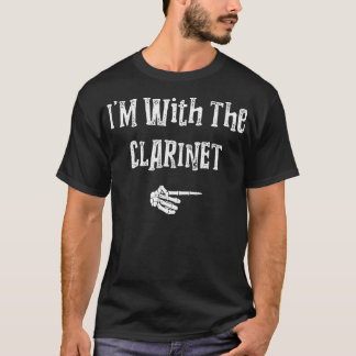 Jag är med Clarinet Halloween Costume Funny Par T Shirt