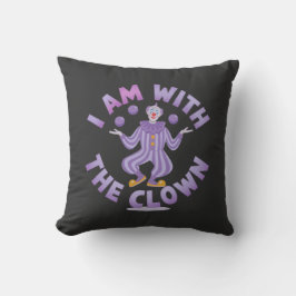 Jag är med Clown Creepy & Funny Halloween Kudde