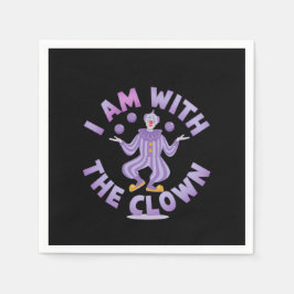 Jag är med Clown Creepy & Funny Halloween Pappersservett