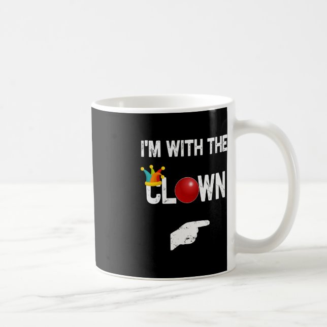 Jag är med Clown Halloween Costumes Kaffemugg (Höger)