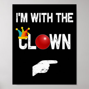 Jag är med Clown Halloween Costumes Poster