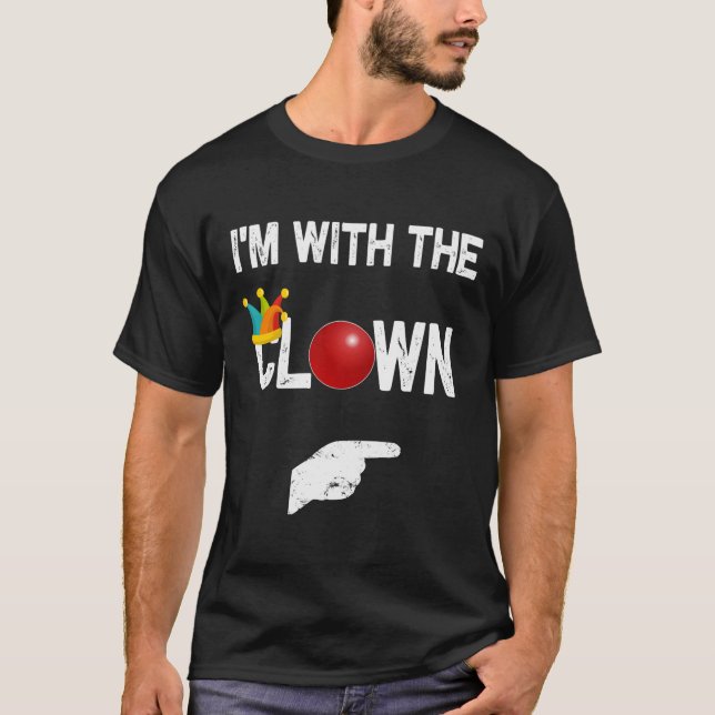 Jag är med Clown Halloween Costumes T Shirt (Framsida)
