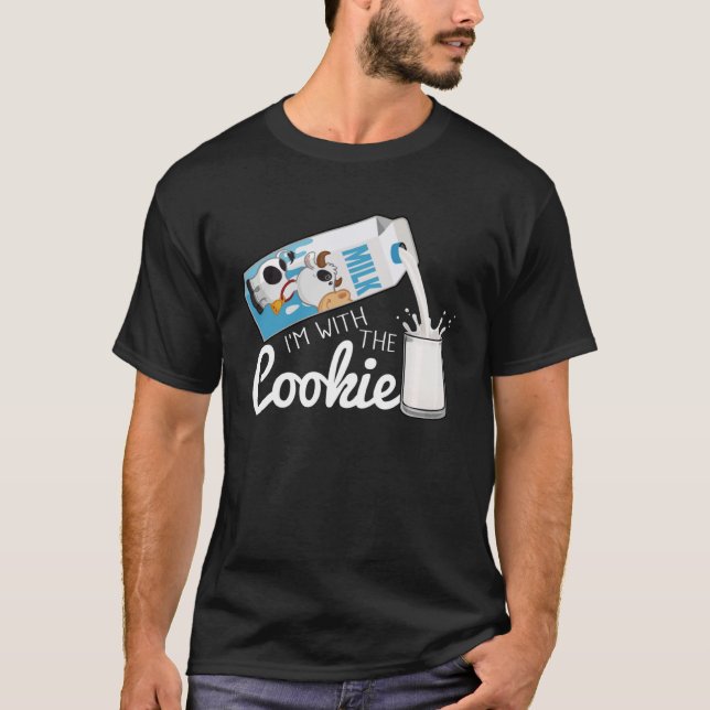 Jag är med Cookie Mjölk Costume Matching T Shirt (Framsida)