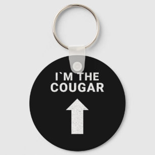 Jag är med Cougar Humor Halloween Birthday Gift Nyckelring