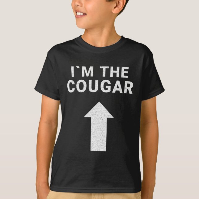Jag är med Cougar Humor Halloween Birthday Gift T Shirt (Framsida)
