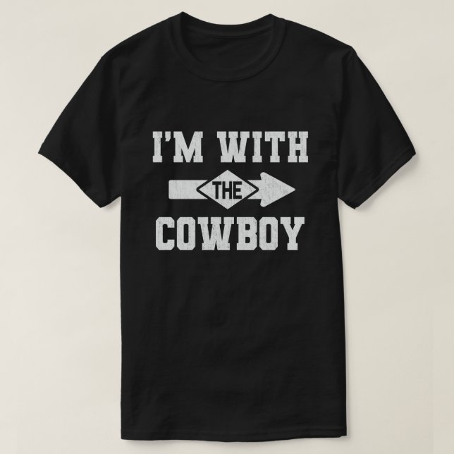 Jag är med Cowboyens konstiga par Halloween Costum T Shirt (Design framsida)