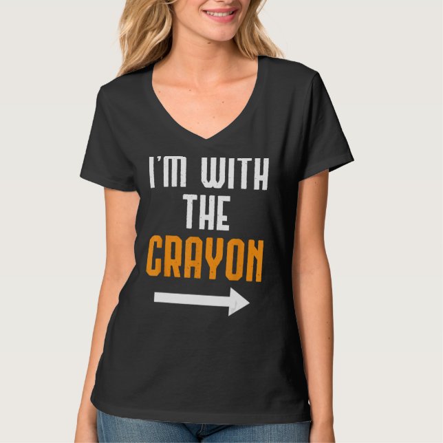 Jag är med Crayon Shirt Costume Funny Halloween T (Framsida)