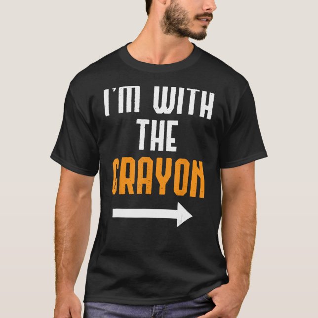 Jag är med Crayon Shirt Costume Funny Halloween T Shirt (Framsida)