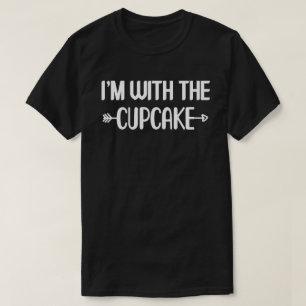 Jag är med Cupcake Lätta Halloween Matchande Par T Shirt