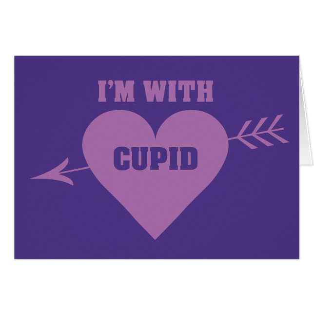 JAG ÄR MED CUPID-hälsningskort Hälsningskort (Framsidan Horizontal)