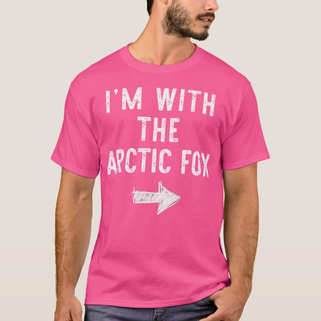 Jag är med den arktiska rävhalloween-matchningen t shirt (Framsida)