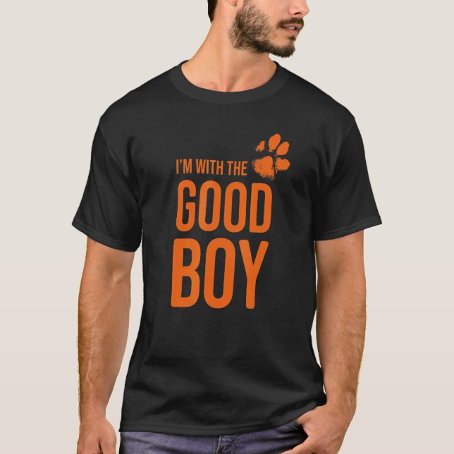 Jag är med den bra pojken Hund T Shirt (Framsida)