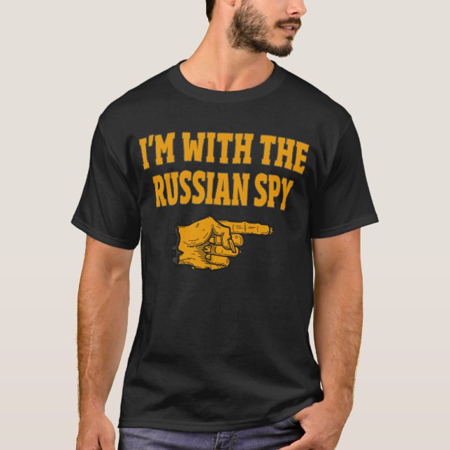 Jag är med den ryska spy-luddig Halloween T Shirt (Framsida)