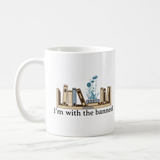 Jag är med det förbjudna Bokar-funny Kaffemugg (Vänster)