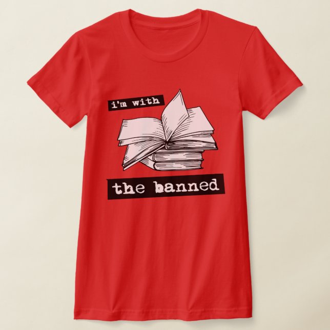 Jag är med det förbjudna bokar t shirt (Laydown)