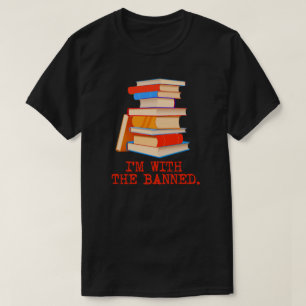 Jag är med det förbjudna bokar t shirt