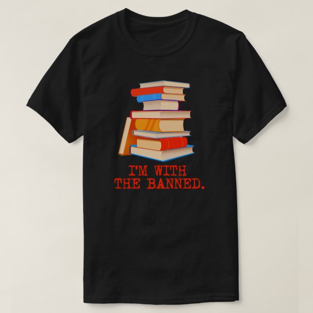 Jag är med det förbjudna bokar t shirt (Design framsida)